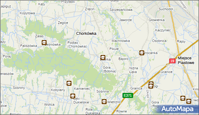 mapa Bóbrka gmina Chorkówka, Bóbrka gmina Chorkówka na mapie Targeo