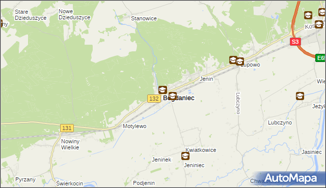 mapa Bogdaniec powiat gorzowski, Bogdaniec powiat gorzowski na mapie Targeo