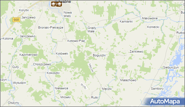 mapa Boguszki gmina Wizna, Boguszki gmina Wizna na mapie Targeo