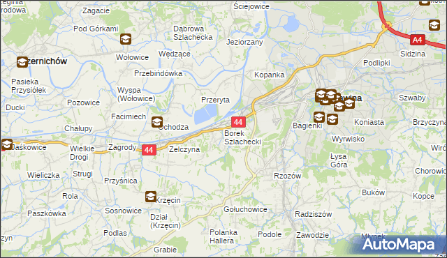 mapa Borek Szlachecki, Borek Szlachecki na mapie Targeo