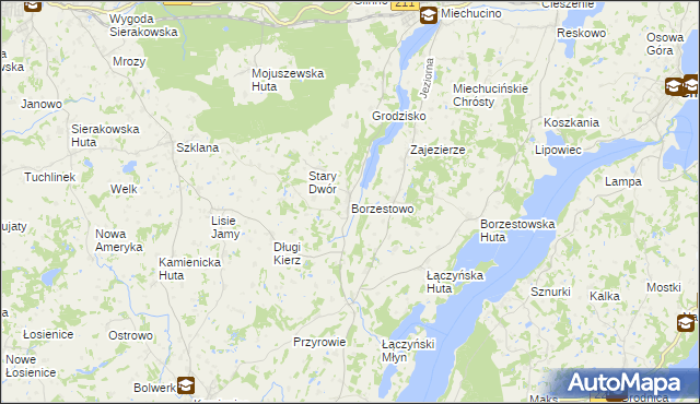 mapa Borzestowo, Borzestowo na mapie Targeo