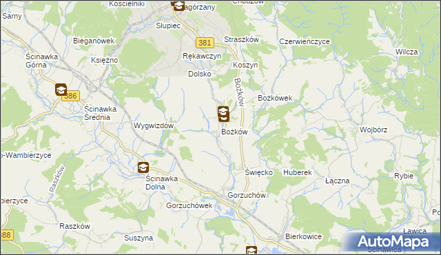 mapa Bożków, Bożków na mapie Targeo