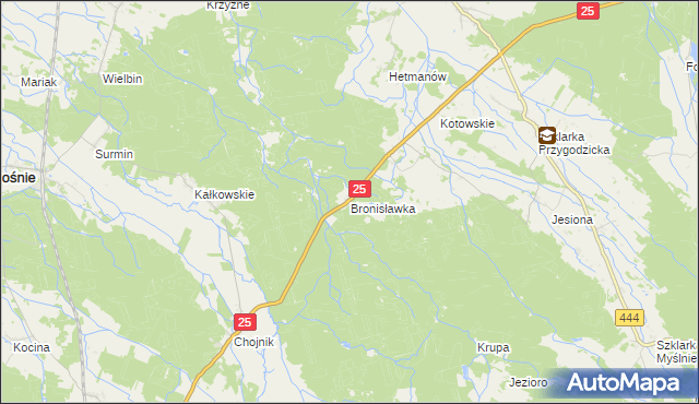 mapa Bronisławka gmina Sośnie, Bronisławka gmina Sośnie na mapie Targeo