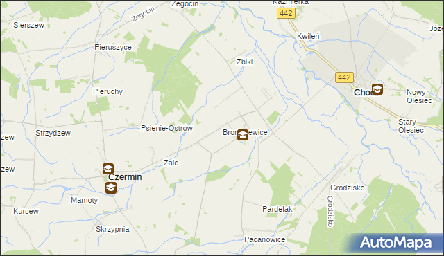 mapa Broniszewice, Broniszewice na mapie Targeo
