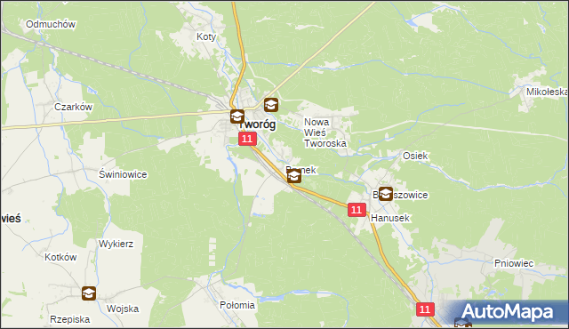 mapa Brynek, Brynek na mapie Targeo