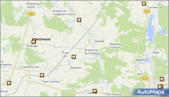 mapa Brzeźnica Bychawska, Brzeźnica Bychawska na mapie Targeo