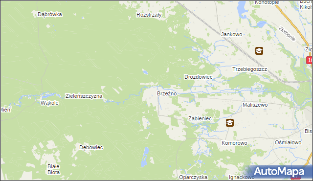 mapa Brzeźno gmina Lipno, Brzeźno gmina Lipno na mapie Targeo
