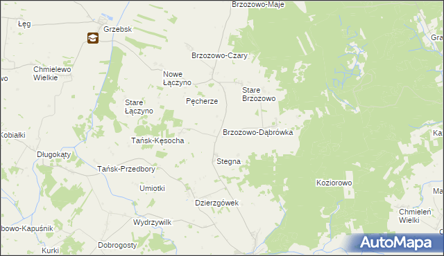 mapa Brzozowo-Dąbrówka, Brzozowo-Dąbrówka na mapie Targeo