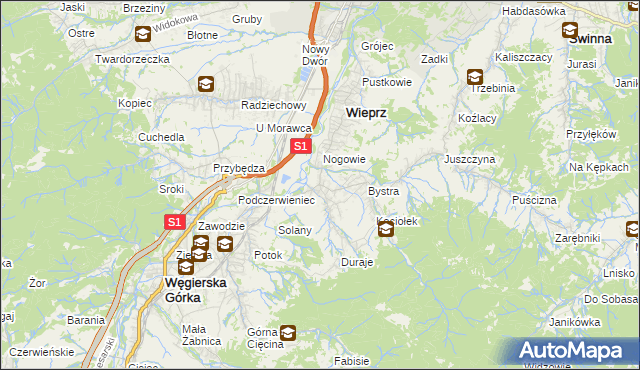 mapa Brzuśnik, Brzuśnik na mapie Targeo