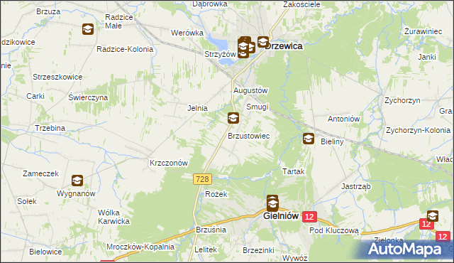 mapa Brzustowiec, Brzustowiec na mapie Targeo