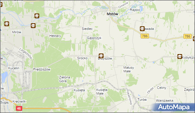 mapa Brzyszów, Brzyszów na mapie Targeo