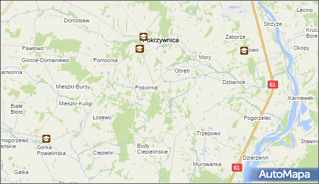 mapa Budy Obrębskie, Budy Obrębskie na mapie Targeo