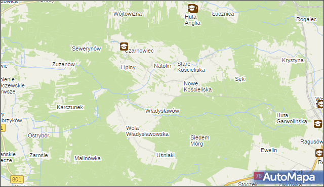 mapa Budy Uśniackie, Budy Uśniackie na mapie Targeo