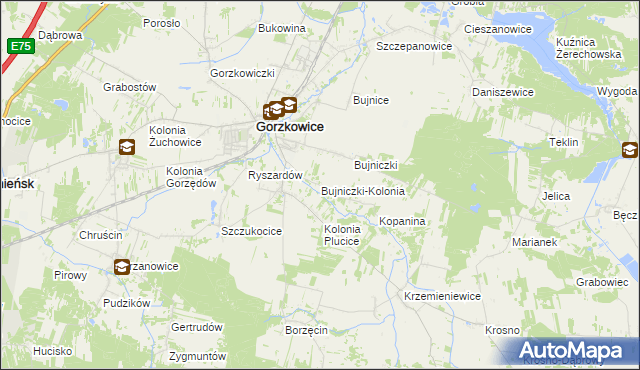 mapa Bujniczki-Kolonia, Bujniczki-Kolonia na mapie Targeo