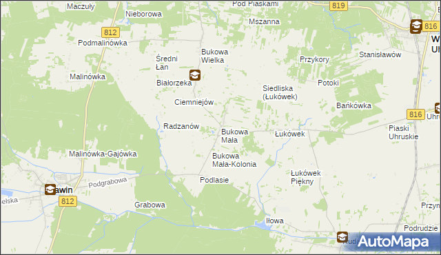 mapa Bukowa Mała, Bukowa Mała na mapie Targeo