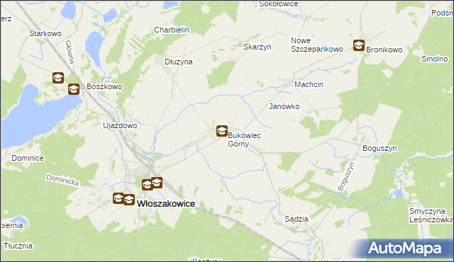 mapa Bukówiec Górny, Bukówiec Górny na mapie Targeo