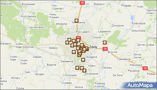 mapa Busko-Zdrój, Busko-Zdrój na mapie Targeo