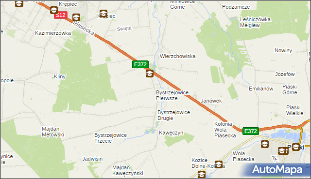 mapa Bystrzejowice Pierwsze, Bystrzejowice Pierwsze na mapie Targeo