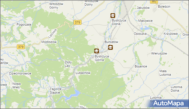 mapa Bystrzyca Górna, Bystrzyca Górna na mapie Targeo