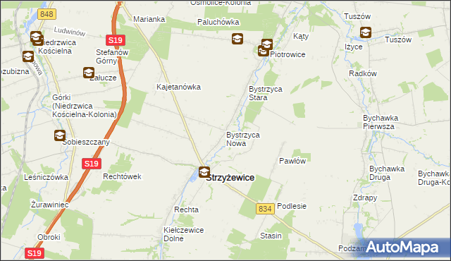 mapa Bystrzyca Nowa, Bystrzyca Nowa na mapie Targeo