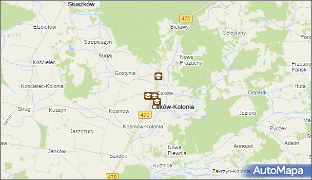 mapa Ceków, Ceków na mapie Targeo