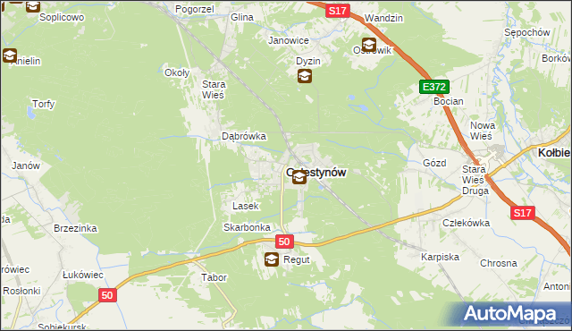 mapa Celestynów powiat otwocki, Celestynów powiat otwocki na mapie Targeo