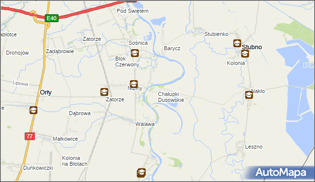 mapa Chałupki Dusowskie, Chałupki Dusowskie na mapie Targeo