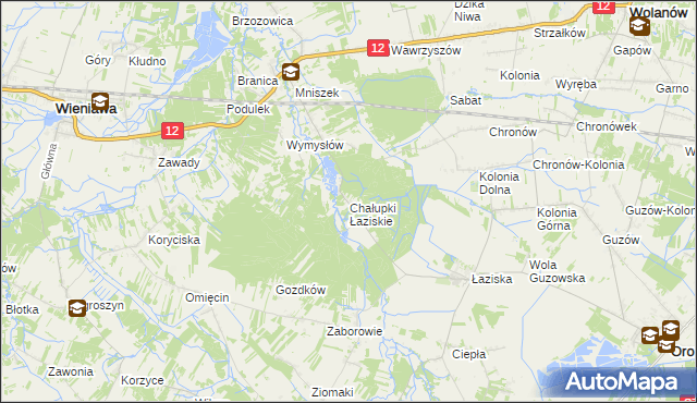 mapa Chałupki Łaziskie, Chałupki Łaziskie na mapie Targeo