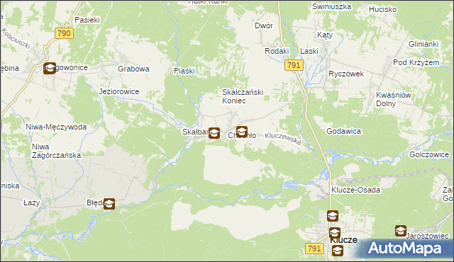 mapa Chechło gmina Klucze, Chechło gmina Klucze na mapie Targeo