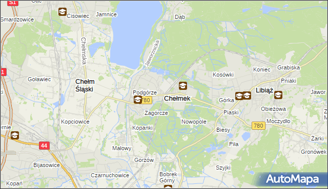 mapa Chełmek powiat oświęcimski, Chełmek powiat oświęcimski na mapie Targeo