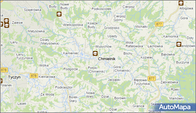 mapa Chmielnik powiat rzeszowski, Chmielnik powiat rzeszowski na mapie Targeo