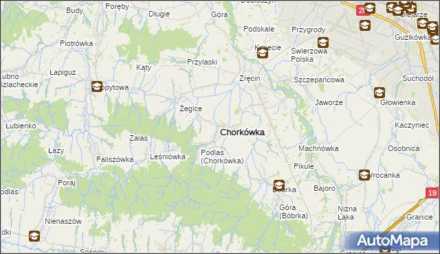 mapa Chorkówka, Chorkówka na mapie Targeo