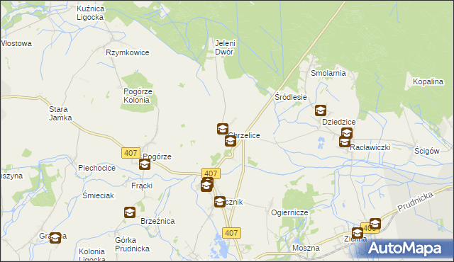 mapa Chrzelice, Chrzelice na mapie Targeo