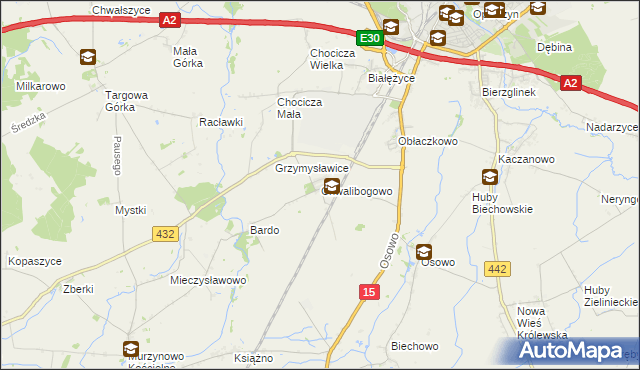 mapa Chwalibogowo gmina Września, Chwalibogowo gmina Września na mapie Targeo