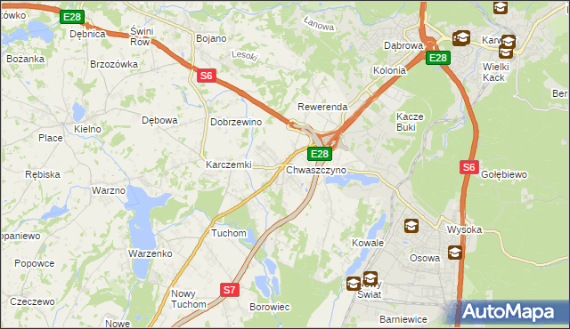mapa Chwaszczyno, Chwaszczyno na mapie Targeo