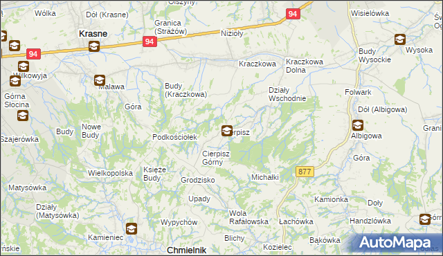 mapa Cierpisz gmina Łańcut, Cierpisz gmina Łańcut na mapie Targeo