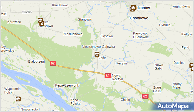 mapa Cieśle gmina Bodzanów, Cieśle gmina Bodzanów na mapie Targeo