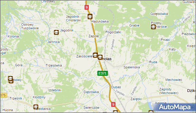 mapa Cmolas, Cmolas na mapie Targeo