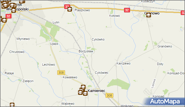 mapa Cykowo, Cykowo na mapie Targeo