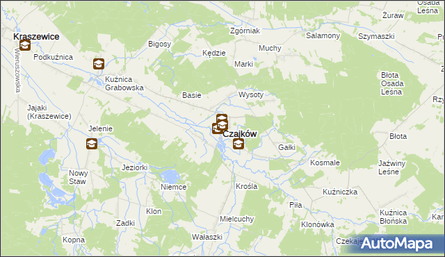 mapa Czajków powiat ostrzeszowski, Czajków powiat ostrzeszowski na mapie Targeo