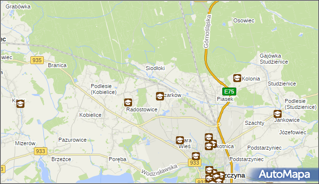 mapa Czarków gmina Pszczyna, Czarków gmina Pszczyna na mapie Targeo