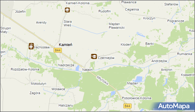 mapa Czerniejów gmina Kamień, Czerniejów gmina Kamień na mapie Targeo