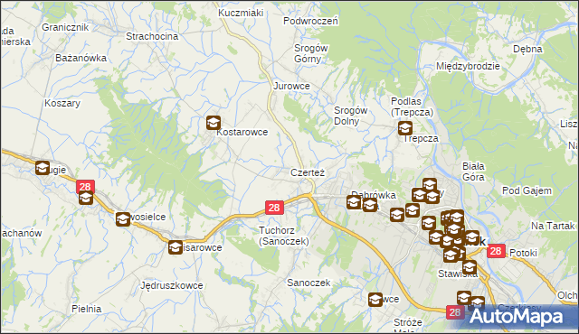 mapa Czerteż, Czerteż na mapie Targeo