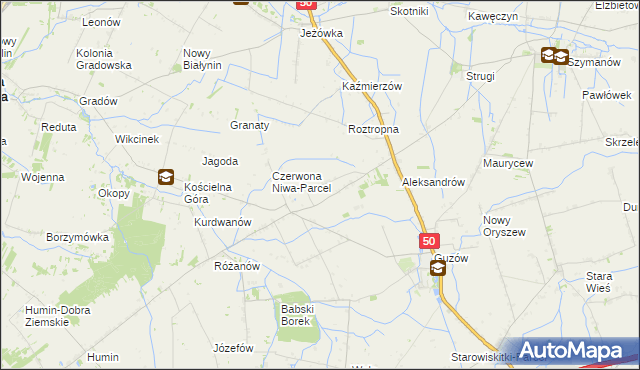 mapa Czerwona Niwa, Czerwona Niwa na mapie Targeo