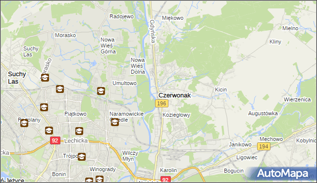 mapa Czerwonak, Czerwonak na mapie Targeo