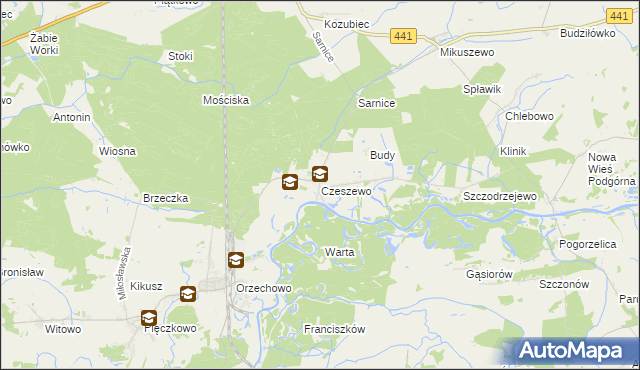 mapa Czeszewo gmina Miłosław, Czeszewo gmina Miłosław na mapie Targeo