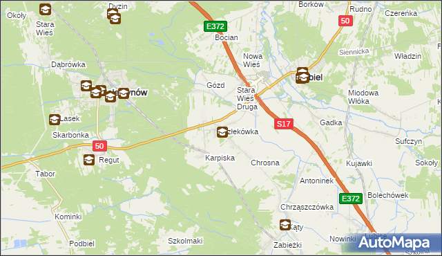 mapa Człekówka, Człekówka na mapie Targeo