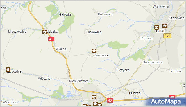 mapa Czyżowice gmina Prudnik, Czyżowice gmina Prudnik na mapie Targeo