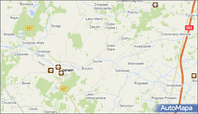 mapa Dąbek gmina Czerwin, Dąbek gmina Czerwin na mapie Targeo