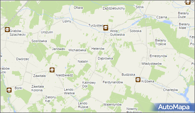 mapa Dąbrówka gmina Adamów, Dąbrówka gmina Adamów na mapie Targeo